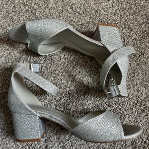 Sparkly silver heels